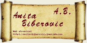 Anita Biberović vizit kartica